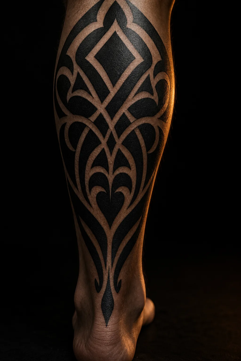 Proyecto blackwork a varias sesiones en la pierna — Safo Sepulcro Barcelona